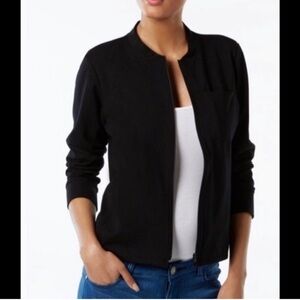 Eileen Fisher Small Black Zip Cardigan or Blazer Jacket - Super Cute EUC